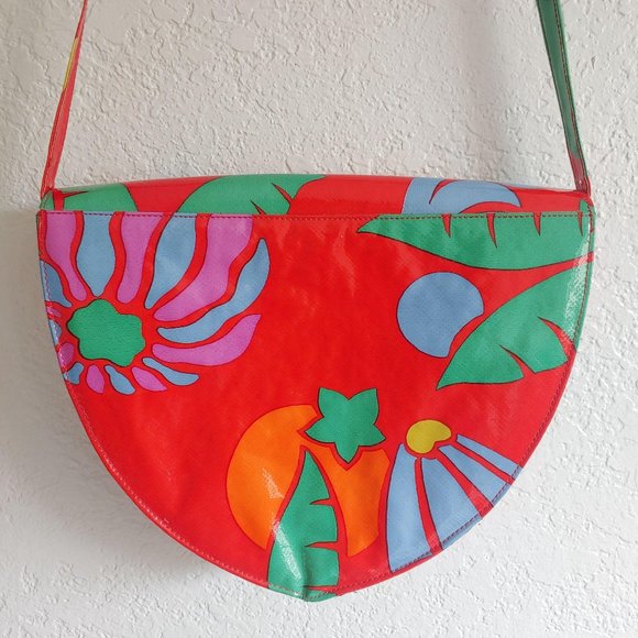 Vintage Charles Jourdan Red Envelope Fruit Crossbody Purse Bag Vinyl Tutti - Picture 5 of 7